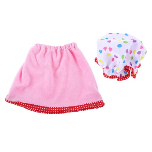 HEMOTON Puppenbademantel Set mit Passendem Hut Weicher Baumwollstoff Stilvolle Puppenbekleidung für Amerikanische Mädchenpuppe für Spa und Schlafenszeit Spiel Langlebiges Design von HEMOTON