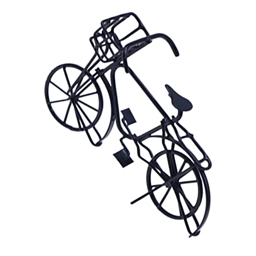 HEMOTON Puppenhaus Fahrrad Desk Bike Dekoratives Fahrrad Schreibtisch Fahrrad Tischdekoration Fahrrad Vintage Fahrradverzierung kleine Fahrradstatue Modellverzierung Metall Black von HEMOTON