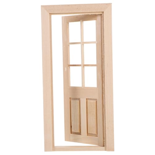 HEMOTON Puppenhaus Mini Türen Und Fenster Mini Puppenhaus Innentüren Puppenhaus Türrahmen Mini Puppenhaus Türen Und Fenster Miniatur Puppenhaus Zubehör Möbel Winzige Tür Holz Khaki von HEMOTON