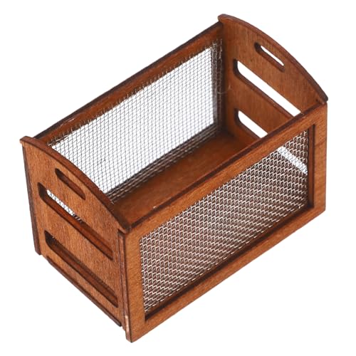 HEMOTON Puppenhaus-aufbewahrungsrahmen Weidenkorb Aufbewahrungskorb Körbe Bausatz Korb Für Mädchen Miniaturmöbel Und Accessoires Minikisten Dekorativ Kleiner Korb Puppenmöbel Hölzern Brown von HEMOTON