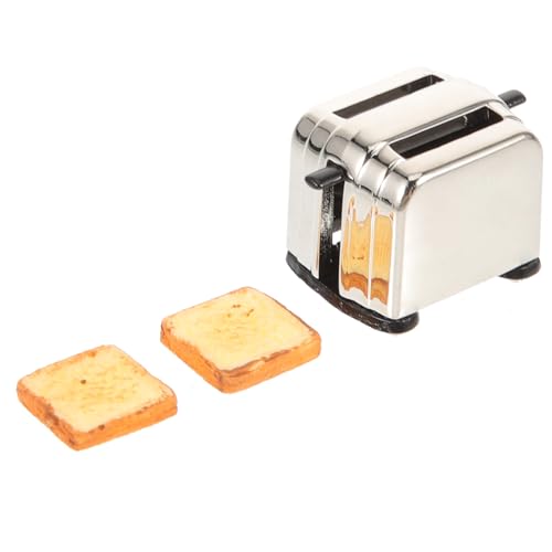 HEMOTON Puppenhaus-brotbackmaschine Puppenhauszubehör Puppenhaus Bausatz Selber Machen Spielzeughaus-Layout-zubehör Modell Eines Mini-brotbackautomaten Im Mini-maßstab Metall von HEMOTON