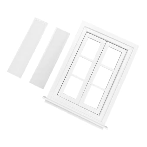 HEMOTON Puppenhausfenster Weiß Mini-holzfenster Perfektes Miniatur-wohnaccessoire HEMOTON Puppenhausfenster Weiß Mini-holzfenster Perfektes Miniatur-wohnaccessoire von HEMOTON