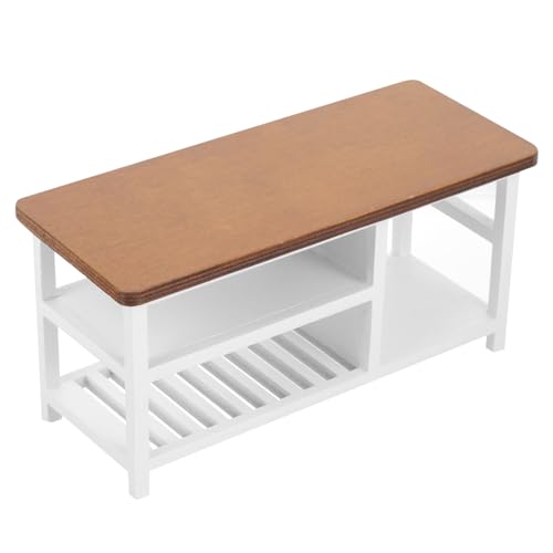 HEMOTON Puppenhausmöbel Miniatures holzmöbel Mini-Einrichtungsgegenstände Dollhouse Furniture puppenstubenmöbel Computer Tisch Mini-Schreibtisch Kleiner Wohnzimmertisch Birke Light Brown von HEMOTON