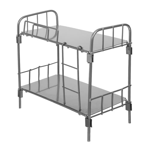 HEMOTON Puppenhauszubehör: Puppenhaus-mini-doppelbetten, Miniaturmöbel, Puppen-stapelbett, Mini-hausdekoration, Silber HEMOTON Puppenhauszubehör: Puppenhaus-mini-doppelbetten, Miniaturmöbel, Puppen-stapelbett, Mini-hausdekoration, Silber von HEMOTON