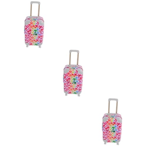 HEMOTON Puppenkoffer Klein 3 Teiliges Puppenzubehör Minihaus Dekoration Puppenreisezubehör Puppenkleidungsaufbewahrung Minihauskoffer Babypuppenkleidung Amerikanisches Puppenoutfit Koffer von HEMOTON