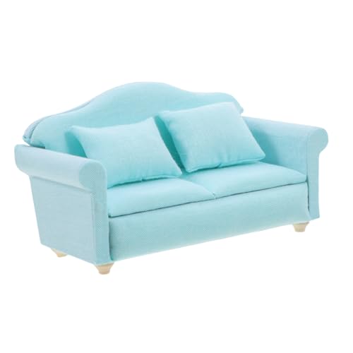 HEMOTON Puppenstubensofa dreiteilige Möbel dekoratives Modell Mini-Modelle Sofamöbel Puppenhaus Sofa Puppenhaus Einrichtung winzige Couch Puppenhaus-Schlafzimmermöbel Holz Light Green von HEMOTON