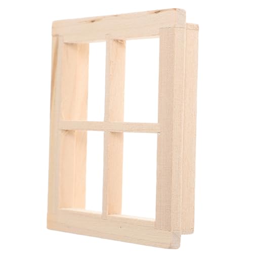 HEMOTON Puppenstubentüren Und -Fenster Puppenhausfenster Hausmöbel Zappeln Fee Mini-möbelmodell 1:12 Haushaltsverzierung Kleine Möbel Miniaturmöbel Hölzern von HEMOTON