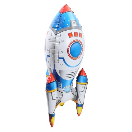 HEMOTON Raketen Ballons Dekorative Luftballons Zum Geburtstag Ballonrakete Weltraum-raketenballon Raumschiff-ballon Raketen-partyballons Ballonständer Für Tisch Weiß Aluminium von HEMOTON