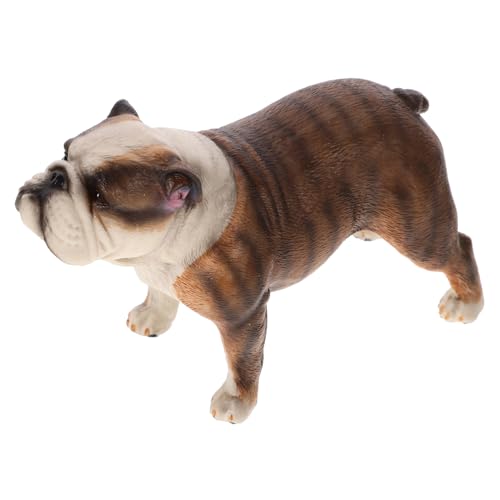 HEMOTON Realistische Bulldoggenfigur aus Stabilem Kunststoff Detailreiches Hundemodell für Haus Gartendekor Kreatives Tierspielzeug Dekorative Bulldogge für Schreibtisch und Blumenbeet von HEMOTON
