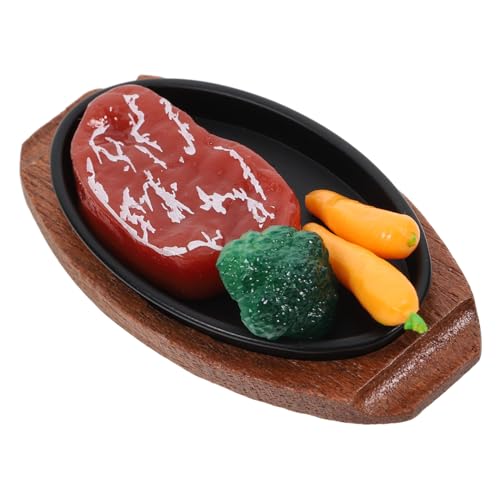 HEMOTON Realistisches Miniatur Steak Modell Detailgetreues Leichtes Puppenhaus Lebensmittelspielzeug Vielseitig für Küchen Deko Fotoshootings und Rollenspiele für Kreative Mini Kochszenen von HEMOTON