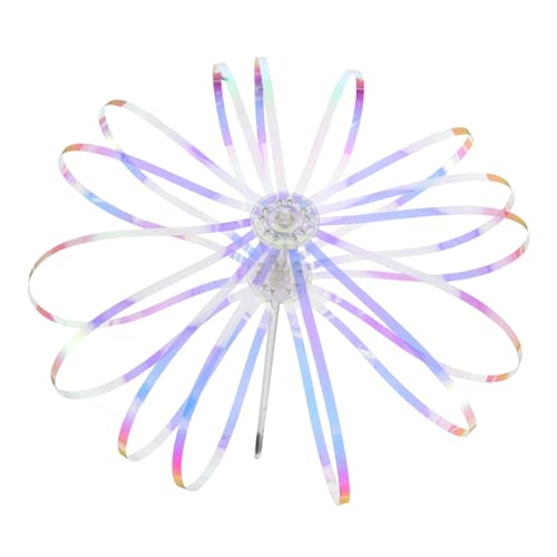 HEMOTON Regenbogen Twist Stick Twirler Stick Party Bubble Rainbow Twirler Zauberstab Drehendes Schillerndes Party Zubehör Streamer Sticks Für Hochzeiten Mini Kunststoff von HEMOTON