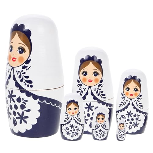 HEMOTON Russische Matroschka-Puppen Für Kinder Holz-Matroschka-Puppe Zum Stapeln Puppendekoration von HEMOTON