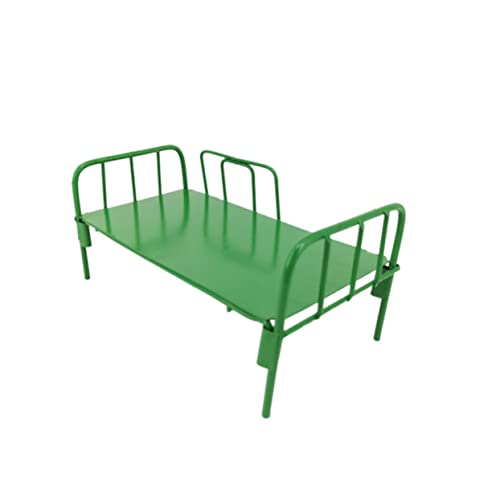 HEMOTON Schlafsaal-Layout-Requisite Europäisches Retro-Bett Modell Zubehör tatsächl The Green qridor Spielzeug Modelle Legierungsverzierung Miniatur-Eisenbett das Bett Minibett Requisiten von HEMOTON