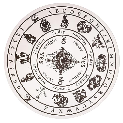 HEMOTON Sieben-Sterne-Array metaphysisches Pendel einzigartig Pendel-Alphabettafel Stand Altar Woodcarver Schwarzes Holzbrett Werkzeug Tarot-Holzbrett Pendel-Brieftafel Kiefernholz Black von HEMOTON