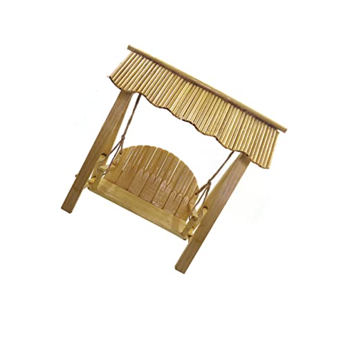 HEMOTON Simulation Hängender Bambus Webstuhl Ornament Miniaturdekor Wohndekoration Kinderzimmerverzierung Zierstuhl Hölzern Yellow von HEMOTON
