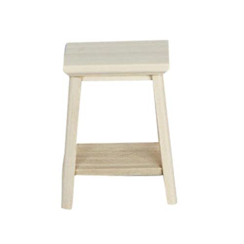 HEMOTON Simulation Hochstativhäuser DIY Puppenmöbel Puppenhaus Wohnzimmermöbel Puppenhaus Miniaturzubehör Mini Gartenregal Miniatur Pflanzgefäßregal Beige Holz von HEMOTON