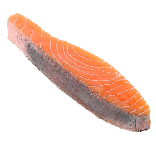 HEMOTON Simuliertes Lachsmodell Lachs Lebensmittelmodelle Kleines Lachsdekor Simulationslachsscheibe Simulationslachsmodelle Restaurant Gefälschter Lachs Fotografie Requisiten von HEMOTON