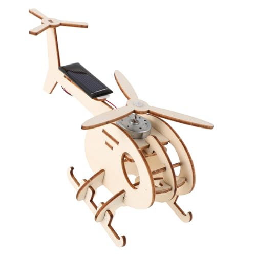 HEMOTON Solarbetriebener DIY Holz Hubschrauber Bausatz für Nachhaltiges Wissenschaftsexperiment Fördert Kreativität und Praktische Fähigkeiten Pädagogisches Stem Entdeckung und Lernen von HEMOTON