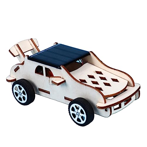 HEMOTON Solare Autos Solarauto Aus Holz Puzzles Aus Holz Elektromotor-kit Kinderautospielzeug Holzspielzeug Für Kinder Zusammengebaute Modelle 3D-Puzzles Für Kinder Student Wagen Handbuch von HEMOTON