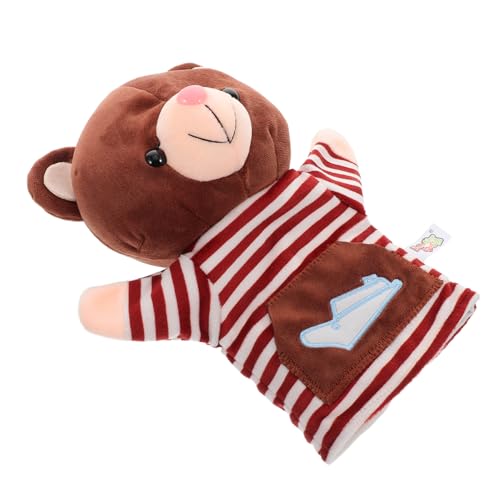 HEMOTON Stofftier Handpuppe Handpuppe Tier Weich Stofftier Puppe Kinderpuppen Handpuppen Für Süße Tier Fingerpuppen Puppenspiel Stoff Hellbraun von HEMOTON