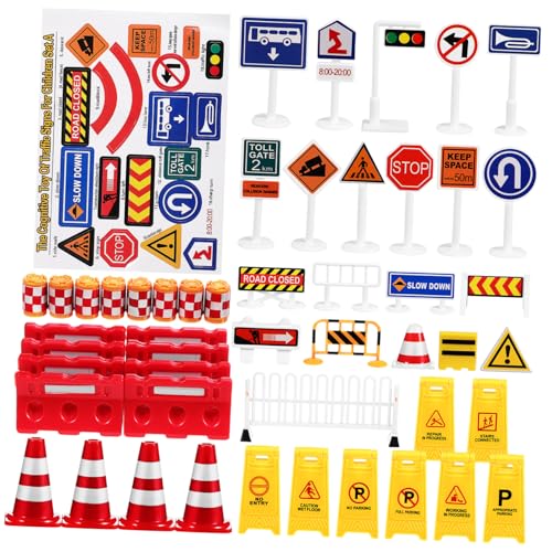 HEMOTON Straßenschilder Für Verkehrsspielzeug Verkehrszeichen Modelle Verkehrszeichen Spiel Modellspielzeug-verkehrszeichen Straßenschild Ampel Papier von HEMOTON