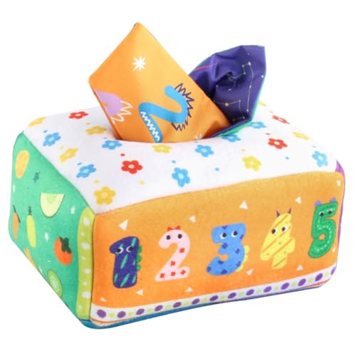 HEMOTON Taschentuchbox aus Weichem Sensorisches Montessori für Frühkindliche Entwicklung Fördert Logisches Denken und Feinmotorik und Sicher für Junge Mädchen von HEMOTON