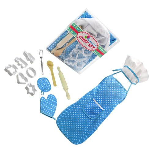 HEMOTON Teiliges Küchen Backset mit Kinderschürze und Handschuhen Sicheres Role Play Set für Mädchen Kreatives Koch Bäckerspielzeug im Blauen PVC karton Pädagogisches Küchenspielzeug von HEMOTON