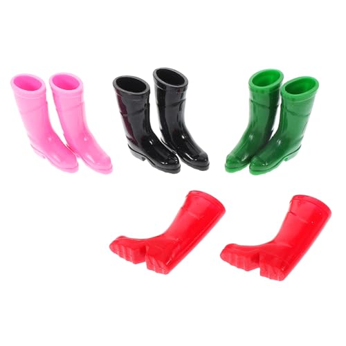 HEMOTON Teiliges Mini Regenstiefel für Puppenhaus Weihnachtliche Miniatur Gummistiefel in Schwarz Rot Grün Gerade Form Kreatives Zubehör für Miniaturgärten und Festliche Dekoration von HEMOTON