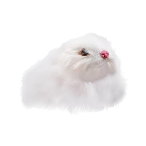 HEMOTON Tier Osterhasen-Design Modellkaninchen Miniatur Osterdekorationen Spielzeuge Mini-Kaninchen Simulationshäschen Kaninchenspielzeug lebensechtes Kaninchen Haushalt Ornamente Weiß von HEMOTON