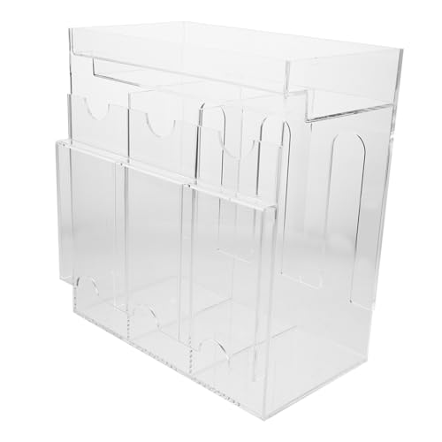 HEMOTON Transparente Acryl Kartenbox mit Mehrfachfächern Klarer Organizer für Sammelkarten Booster Visitenkarten Platzsparend Flexibel Sortierbar und Leicht zu Reinigen für Büro und von HEMOTON