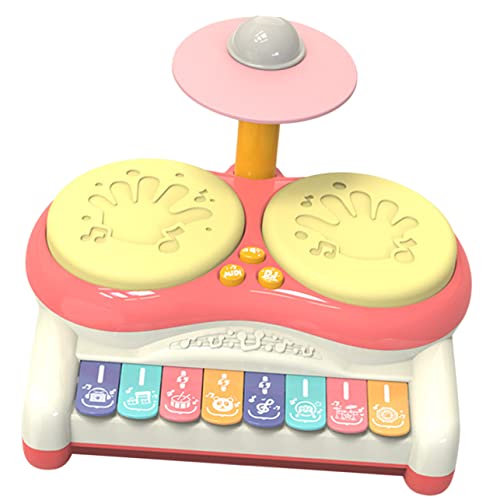 HEMOTON Trommelinstrument Musical Spielzeug Für Kinder -Instrumente Musikspielzeug Für Babys Kindertrommel Kognitives Spielzeug Einkaufswagen Rosa Jazz-Trommel Kleinkind Puzzle Plastik von HEMOTON
