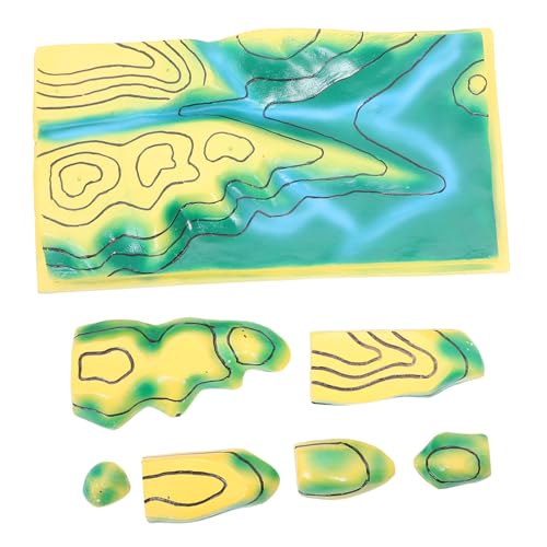 HEMOTON Unterrichten Topografischer Modelle Klassenzimmerkarten Konturkarte Für Wissenschaftsmesseprojekte Landform Demonstrationstool Konturlinienkarte Modell Geländekonturkarte Für von HEMOTON
