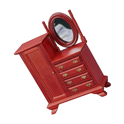 HEMOTON Vintage Kommode Dekoration Retro Schminktisch Schminkbank Schminktisch Kleiderschrank Frisiertisch Für Puppenhaus Kleiner Frisiertisch Kleiner Modell von HEMOTON