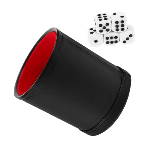 HEMOTON Würfelbecher Würfel Zubehör Tischspielwürfel Zubehör Für Partyspiele Unterhaltungswürfel Standard-spielwürfel Würfel Und Becher Spielzubehör Würfelrolltablett Würfelspiel Pu Black HEMOTON Würfelbecher Würfel Zubehör Tischspielwürfel Zubehör Für Partyspiele Unterhaltungswürfel Standard-spielwürfel Würfel Und Becher Spielzubehör Würfelrolltablett Würfelspiel Pu Black von HEMOTON