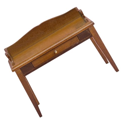 HEMOTON Zubehör für Puppenhäuser Möbel Miniatur mini Schreibtisch puppenhaus Schreibtisch Puppenhaus Dekoration Puppenhaus Ornament Mini-Tischschmuck Mini-Hausschreibtisch Birke von HEMOTON