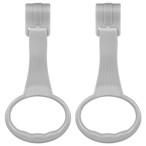 Hemoton Pull to Stand Handle Baby 2 Pack Baby Play Gym Pull Ring, Baby Bed Stand Up Rings for Stroller or Carrier Seat, Toddler Activity Kids Walking Training Tool (Gray) von HEMOTON