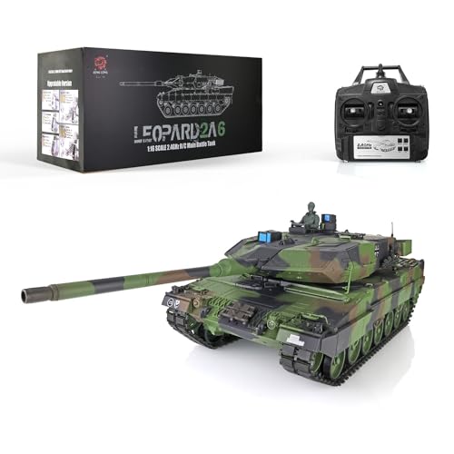 Leopard 2 A 6 RC-Ketten-Panzer 2.4 GHz 1/16 / 6mm Schußfunktion von HENG LONG