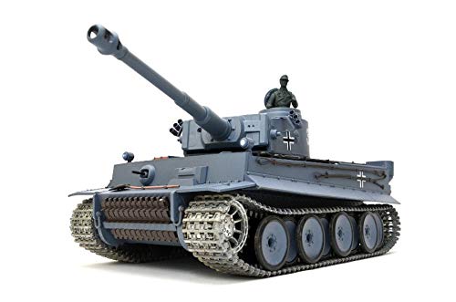 RC Panzer German Tiger I Heng Long 1:16 Grau, Rauch&Sound,Metallgetriebe (Stahl) und Metallketten -2,4Ghz -V 6.0 - PRO von HENG LONG
