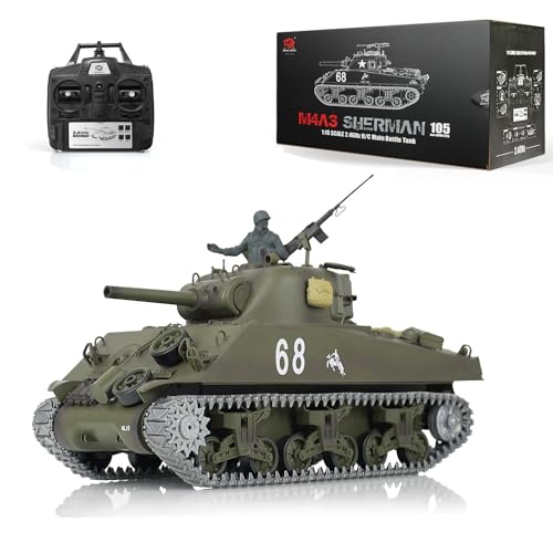 HENG LONG Verbesserter 1/16 Henglong Tk7.0 M4A3 Sherman Rc Tank 3898 IR Battle Bb Airsoft Metall Schienen Kettenräder Spannräder Stahlgetriebe Raucheffekt von HENG LONG