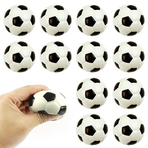 12 Stück Mini Fußball, Softball fußball Softbälle, Fußball Geschenke Jungen, Stressabbau Squishy Ball, Fußbälle für Kinder, Anti-Stress Bälle, Geduldspiele, Fussball Mitgebsel Jungs, Mini Football von HENGBIRD