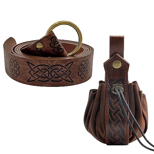 HENGBIRD 2 Halloween Nekromanten Anzug, Mittelalter Kostüm， Herren Mittelalter, Kleidung Mittelalter, Gürteltasche Mittelalter Kleidung Damen Herren Kleidung Kinder Zubehör für Halloween Cosplay von HENGBIRD