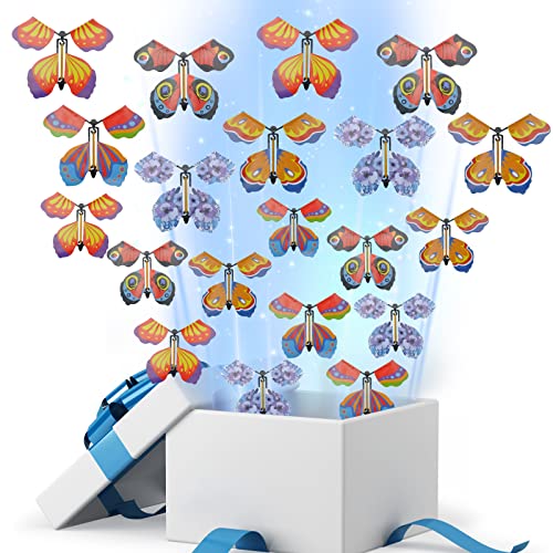 20Pcs Magische Schmetterling Spielzeug,Flying Butterfly Toy 5 Farben, Kinderspielzeug Schmetterlings Karte, Magic Butterfly Card für Hochzeiten Geburtstagsfeiern Überraschungsspiel Weihnachten Neujahr von HENGBIRD