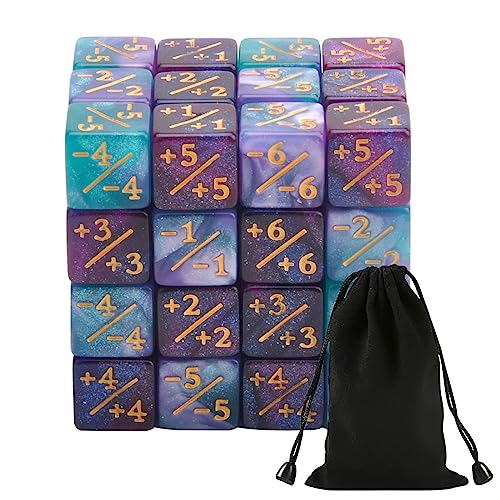 HENGBIRD 48 Stücke Zähler, Token Würfel Loyalität D6 Kompatibel mit MTG CCG Kartenspiel Zubehör mit Aufbewahrungsbeuteln (C) von HENGBIRD