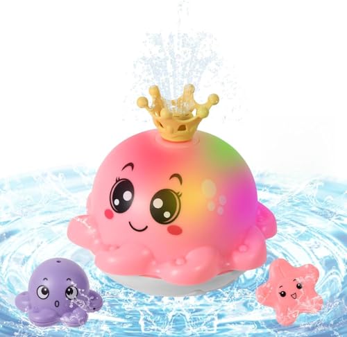 Elektrisches Badewannenspielzeug Oktopus - Musik & LED Licht, 4 Austauschbare Spritzaufsätze, Automatisches Wasserspielzeug für Babys ab 1 Jahr - Badespaß für Kinder in Badewanne Dusche & Pool Elektrisches Badewannenspielzeug Oktopus - Musik & LED Licht, 4 Austauschbare Spritzaufsätze, Automatisches Wasserspielzeug für Babys ab 1 Jahr - Badespaß für Kinder in Badewanne Dusche & Pool von HENGBIRD
