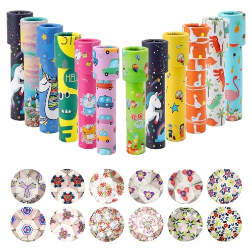 HENGBIRD 12 Stück Kaleidoskop Kinder, Klassisches Kaleidoskope, Vintage Retro-Kaleidoscope Lernspielzeug für Jungen und Mädchen, Kindergeburtstag, Neujahr, Weihnachten (Zufällige Farben) von HENGBIRD