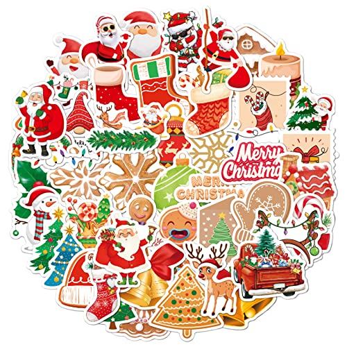 HENGBIRD 50 Stück Weihnachtsaufkleber Aufkleber Weihnachtsaufkleber Selbstklebend, Aufkleber Set wasserdichte Vinylaufkleber Weihnachtsmusteraufkleber Türdekorationen HENGBIRD 50 Stück Weihnachtsaufkleber Aufkleber Weihnachtsaufkleber Selbstklebend, Aufkleber Set wasserdichte Vinylaufkleber Weihnachtsmusteraufkleber Türdekorationen von HENGBIRD