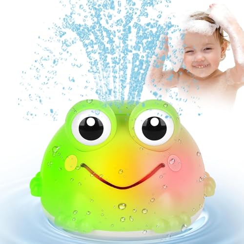 HENGBIRD Badewannenspielzeug Frosch mit Wasser Spray & Licht – BPA-freies Badespielzeug Baby ab 1 Jahr – IPX8 Wasserspielzeug Badewanne mit Musik – Badewanne Spielzeug Kinder Geschenk ab 2 3 Jahre von HENGBIRD