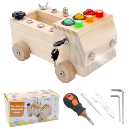 HENGBIRD Montessori Holz Schraubbrett Auto-Lichtschalter, Motorikspielzeug Motorikbrett Montessori Busy Board Holzspielzeug Lernspielzeug Geschenke für Kinder Jungen Mädchen ab 3 Jahre HENGBIRD Montessori Holz Schraubbrett Auto-Lichtschalter, Motorikspielzeug Motorikbrett Montessori Busy Board Holzspielzeug Lernspielzeug Geschenke für Kinder Jungen Mädchen ab 3 Jahre von HENGBIRD