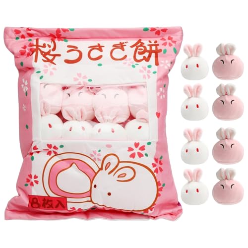 HENGBIRD Plüsch Kissen, Katze Dinosaurier Kaninchen Pudding Kissen, Abnehmbare Kuscheltier Katze Dinosaurier Kaninchen Spielzeug, Snack mit Plüsch cat (Kaninchen) von HENGBIRD