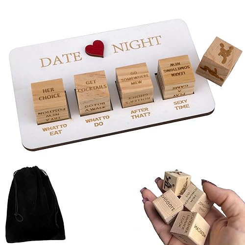 HENGBIRD Romantisches Paar-Würfel-Set, lustiges Romantisches Datums-Nacht-Würfel-Set für Paare, einzigartiges Geschenk für Jubiläen, Geburtstage, Valentinstag, langlebige Holzwürfel mit Mehreren von HENGBIRD